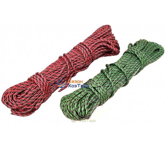 Шнур полиамидный с наполнителем М-25, мягкий, цветной  (5мм, 25м)